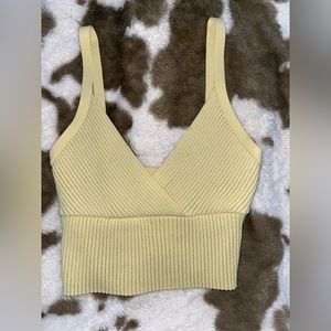 pale yellow cropped tank